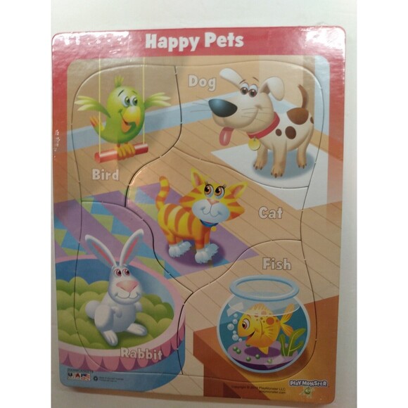 3 Pack Puzzles Dinosaurs Happy Pets Weather for Ages 1 1/2+   4 to 6 Pieces Each - Picture 7 of 12